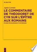 Le Commentaire de Théodoret de Cyr sur l’Épître aux Romains