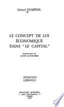 Le concept de loi économique dans Le Capital