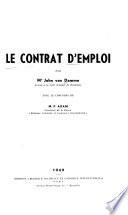 Le contrat d'emploi [au Congo belge et au Ruanda-Urundi]