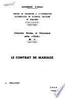 Le contrat de mariage