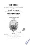 Le cosmos revue encyclopedique hebdomadaire des progres des sciences et de leurs applications aux arts et a l'industrie