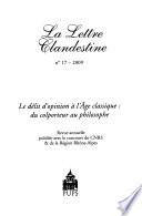 Le délit d'opinion à l'âge classique