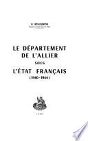 Le Département de l'Allier sous l'État français