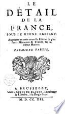 Le détail de la France, sous le regne present