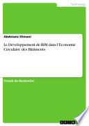 Le Développement de BIM dans l’Economie Circulaire des Bâtiments