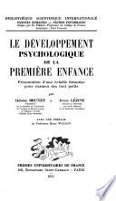 Le développement psychologique de la première enfance
