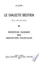 Le dialecte béotien (7e s.-2e s. av. J.-C.)