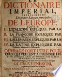 Le dictionaire impérial, représentant les quatre langues principales de l'Europe, savoir