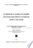 Le droit de la famille en Europe