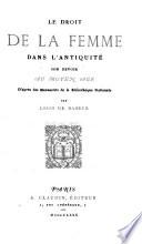 Le droit de la femme dans l'antiquité