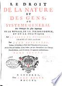 Le droit de la nature et des gens