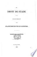 Le droit de Stade et le Tijdschrift voor staathuishoudkunde en statistiek