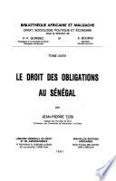 Le droit des obligations au Sénégal