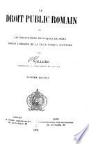 Le droit public romain
