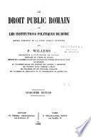 Le droit public romain