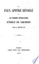 Le Faux Apôtre dévoilé: ou, les opinions républicaines d'E. de Girardin