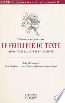 Le Feuilleté du texte : L'Épreuve de français, approfondir la lecture et l'écriture