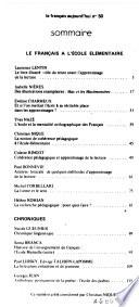 Le Français aujourd'hui