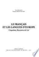 Le français et les langues d'Europe