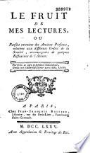 Le fuit de mes lectures ou pensées extraites des anciens profanes