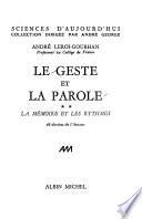 Le geste et la parole