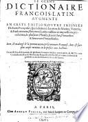 Le grand dictionaire françois-latin