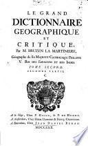 Le grand dictionnaire géographique et critique
