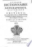 Le Grand dictionnaire géographique et critique