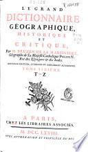 Le grand dictionnaire géographique, historique et critique