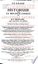 Le grand dictionnaire historique, ... par l'abbé Louis Moreri