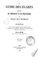 Le guide des egares, traite de theologie et de philosophie