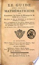 Le guide des jeunes mathématiciens ou commentaire des leçons de mécanique de l'abbé de La Caille