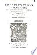 Le Istituzioni harmoniche