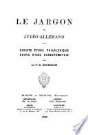 Le jargon ou judéo-allemand