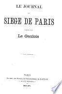 Le Journal du siege de Paris