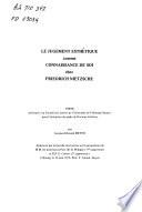 Le jugement esthétique comme connaissance de soi chez Friedrich Nietzsche