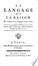 Le langage de la raison
