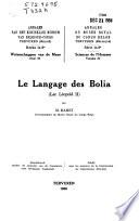 Le langage des Bolia (Lac Léopold II)