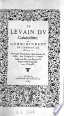 Le levain du calvinisme