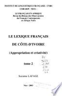 Le lexique français de Côte-D'Ivoire