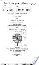 Le livre commode des adresses de Paris pour 1692