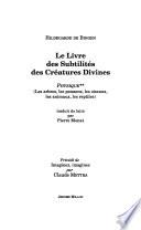 Le livre des subtilités des créatures divines