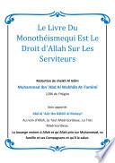 Le Livre Du Monothéismequi Est Le Droit d'Allah Sur Les Serviteurs