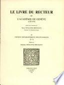 Le livre du recteur de l'Académie de Genève (1559-1878)