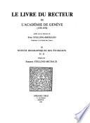 Le livre du recteur de l'Académie de Genève (1559-1878).: Notice biographiques des étudiants: D-G