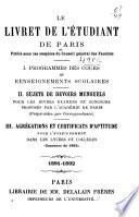 Le livret de l'étudiant de Paris