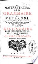 Le maitre italien au Grammaire de Veneroni