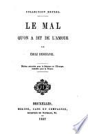 Le mal qu'on a dit de l'amour