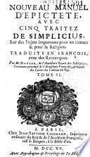 Le manuel d'Epictète et les commentaires de Simplicius