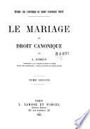 Le mariage en droit canonique